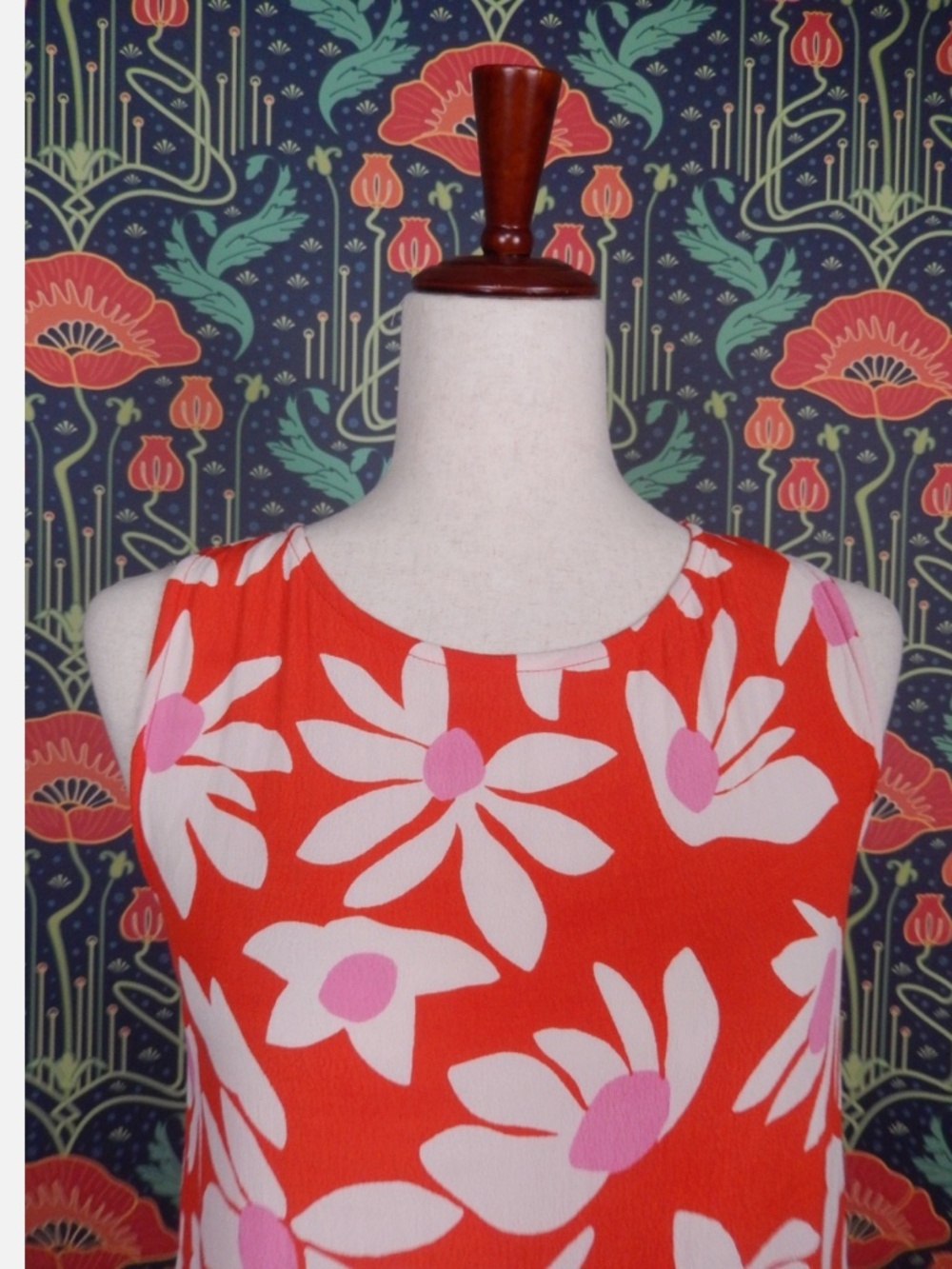 Mister Zimi Olivia Red White Daisy Midi Sleeveless Dress AU 10/US 6 - Picture 6 of 9